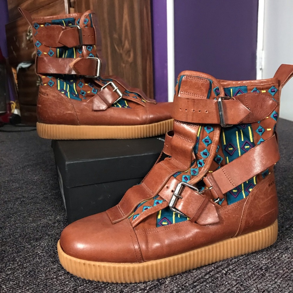Marc by Marc Jacobs brown leather tribal boots 8.5